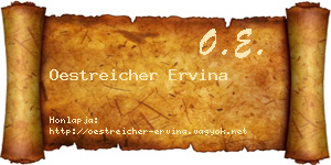 Oestreicher Ervina névjegykártya